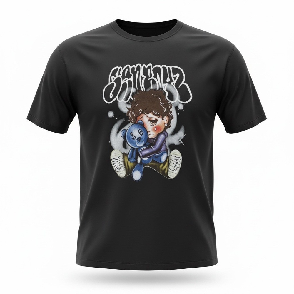 $AD BOYZ Graphic T Black 2XL Streetwear Oversized Front & Back Print Cotton